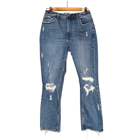 ABERCROMBIE & FITCH Curve Love The Mom High Rise Jean Distressed Size 28/6R - Picture 4 of 14